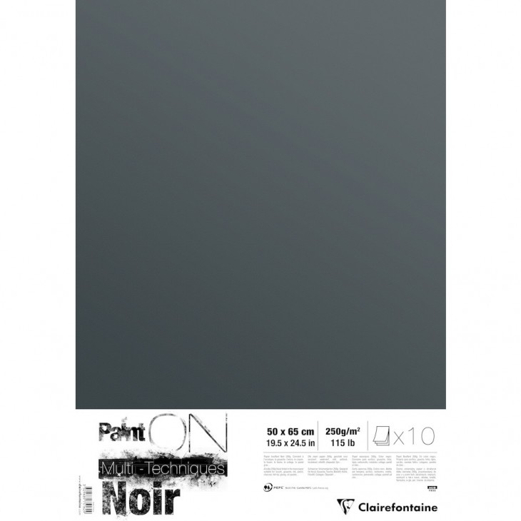 PaintON Noir paquet 10F 50x65cm 250g.