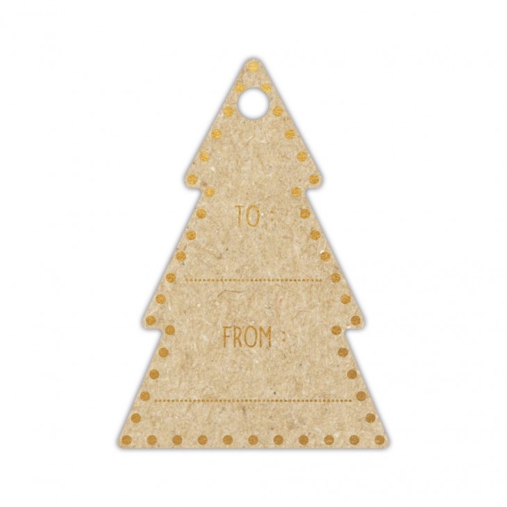 Kraft gift tags, Christmas trees.