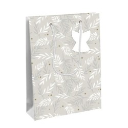 Sac cadeau large 26,5x14x33cm - Gris - Papier couché - 210 g/m²