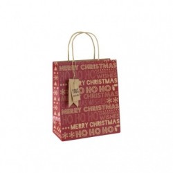 Kraft Texte Noël, sac moyen 21,5x10,2x25,3 cm._1