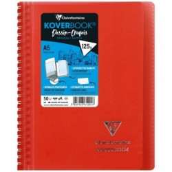 Carnet dessin/croquis Koverbook reliure intégrale enveloppante A5 100 pages papier blanc 125 g couverture polypropylène transpar_1