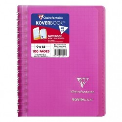 Koverbook carnet reliure intégrale enveloppante polypro transparent 9x14cm 100p Q.5x5 coloris assortis._1
