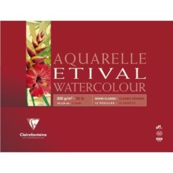 Bloc papier aquarelle encollé 4 côtés Etival 200g - 18 x 24 cm