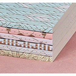 Carnet piqûre textile Neo Deco Collection Printemps-Été 11x17cm 96 pages ligné motifs assortis papier ivoire 90g._1