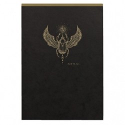 Bloc entoilé en-tête Flying Spirit Black A5 140 pages détachables ligné motifs assortis papier ivoire 90g._1