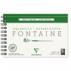 Clairefontaine 100% cotton watercolour wirobound album rough 300g 12 sheets 12x18cm._1