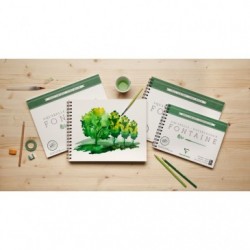 Clairefontaine 100% cotton watercolour wirobound album rough 300g 12 sheets 12x18cm._1