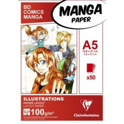 Manga Illustrations bloc collé 50F A5 100g._1