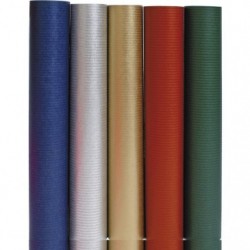 Display of Unicolor paper roll 2x0,7m, assortment of plain colours.