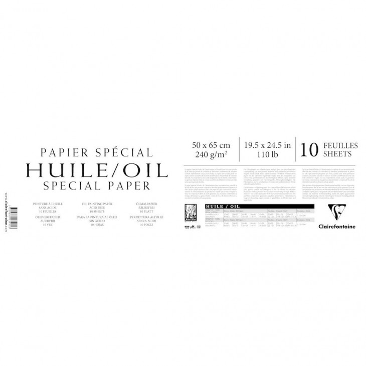 Pack of 10 sheets paper 240g 50x65cm.