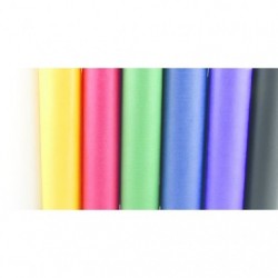 Coloured kraft wrapping paper roll 3,00x0,70m on carton assortment of bright colours.