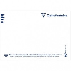 Bloc testeur de papier Clairefontaine 14,8x10,5 cm 50 feuilles papier BLANC Vélin Velouté 90 g uni._1