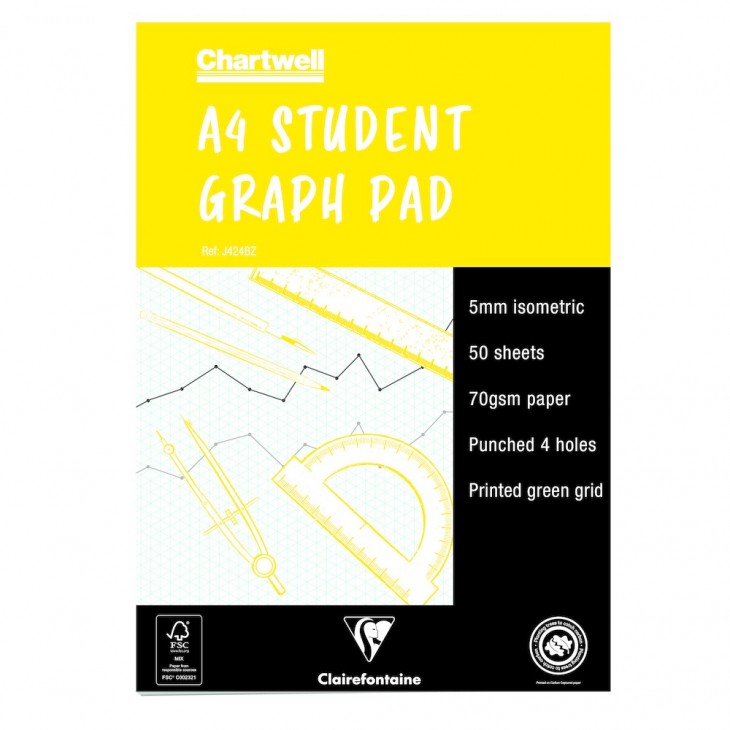 Clairefontaine Chartwell Student Graph Pad, Isometric (A4).