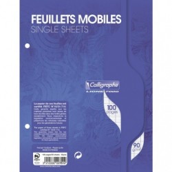 Clairefontaine Loose-Leaf Sheets, Ligne 7000, Seyes, 17x22cm 50 Sheets, 90g, White._1