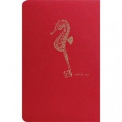 Flying Spirit Red carnet piqûre textile 11x17cm 96p ligné motifs assortis papier ivoire 90g._1