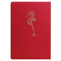 Flying Spirit Red carnet piqûre textile 14,8x21cm 96p ligné motifs assortis papier ivoire 90g._1