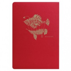 Flying Spirit Red carnet piqûre textile 14,8x21cm 96p ligné motifs assortis papier ivoire 90g._1