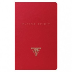 Flying Spirit Red carnet piqûre textile 7,5x12cm 48p ligné motifs assortis papier ivoire 90g.