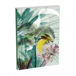 Jungle harmony, Carnet broché A5 - 14,8 x 21 cm, dos toilé, couverture rigide, 160 pages, ligné, pochette à soufflet, tranche de