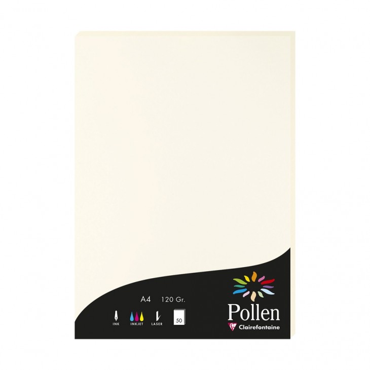 Lot de 10 Sachet de 5 feuilles papier Grain de Pollen 210x297 210 g/m² coloris terre cuite 