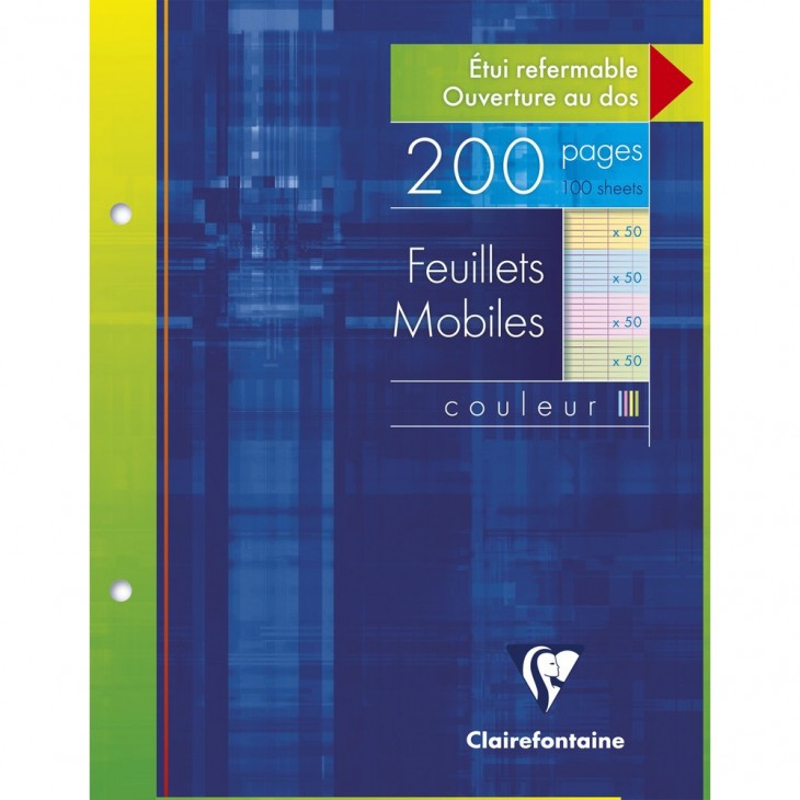 Clairefontaine Single Coloured Sheets, 170x220, Seyes ruling, 100 pages ,Assorted Colours.