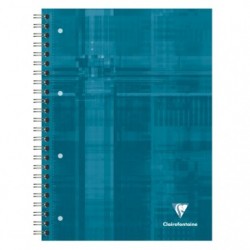 Clairefontaine BindO Block Wirebound Notebook, A4+, 120 Shts, 4 Holes Punched, Squared + Margin & Framed + 1 Pocket, 1 Pack of 5_1