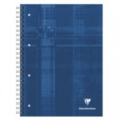 Clairefontaine BindO Block Wirebound Notebook, A4+, 120 Shts, 4 Holes Punched, Squared + Margin & Framed + 1 Pocket, 1 Pack of 5_1