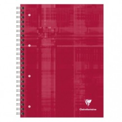 Clairefontaine BindO Block Wirebound Notebook, A4+, 120 Shts, 4 Holes Punched, Squared + Margin & Framed + 1 Pocket, 1 Pack of 5_1