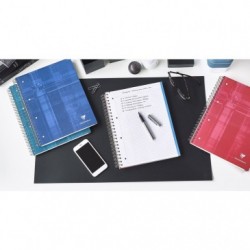 Clairefontaine BindO Block Wirebound Notebook, A4+, 120 Shts, 4 Holes Punched, Squared + Margin & Framed + 1 Pocket, 1 Pack of 5_1