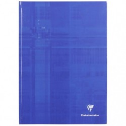 Cahier brochure rembordée rigide A4 192 pages petits carreaux Bleu.