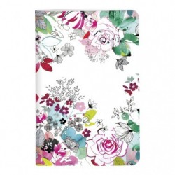 Clairefontaine Blooming Stapled Notebook, 11x17cm, 48 Sheets, Lined, Assorted, 1 Pack of 8._1