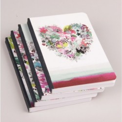 Clairefontaine Blooming, Clothbound Notebook, 9x14cm, 72 Sheets, Lined, Assorted, 1 Pack of 4._1