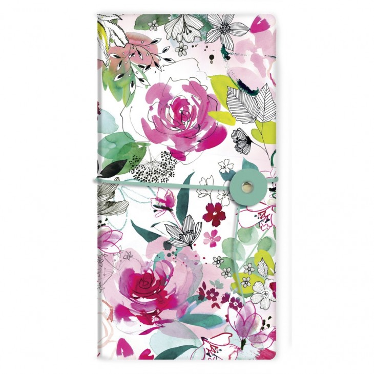 Clairefontaine Blooming Slim Notebook, 9x18cm, 40 Sheets, Plain, Assorted, 1 Pack of 4.