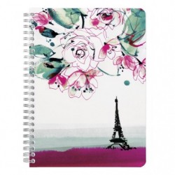 Blooming Wirebound Notebook, A5 - 14,8x21cm, 74 Sheets, Lined, Assorted, 1 Pack of 4.
