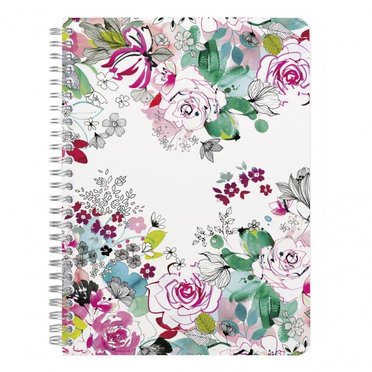 Blooming, Cahier reliure intégrale, A5 - 14,8 x 21 cm, 120 pages, ligné, 6 poches, ass.