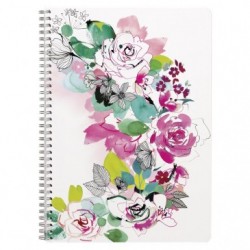 Clairefontaine Blooming Wirebound Notebook, A4 - 21x29,7cm, 74 Sheets, Lined and Margin, Assorted, 1 Pack of 4.
