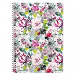 Clairefontaine Blooming Wirebound Notebook, A4 - 21x29,7cm, 74 Sheets, Lined and Margin, Assorted, 1 Pack of 4._1