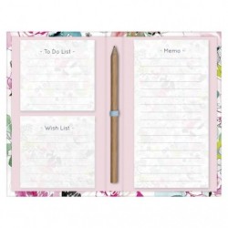 Clairefontaine Blooming Little Reminder, 9,5x16cm, 3 Pads with 50 Detachable Sheets, Pen, 1 Pack of 4._1