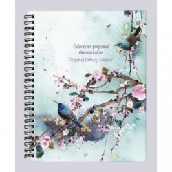 Sakura dream, Carnet perpétuel rembordé rigide, reliure intégrale, A5 - 14,8 x 21 cm, 78 pages.