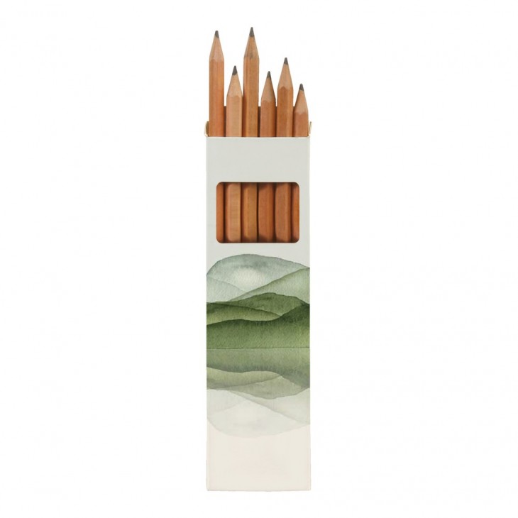 La Vie en Vosges, Etui de 6 crayons de papier, 18,3 x 4,7 x 0,9 cm.