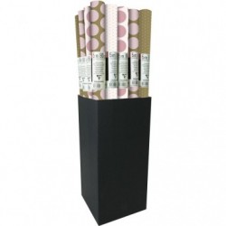 Excellia 80g, Pois rose & or 5x0,70m en carton prés. de 20 rlx._1