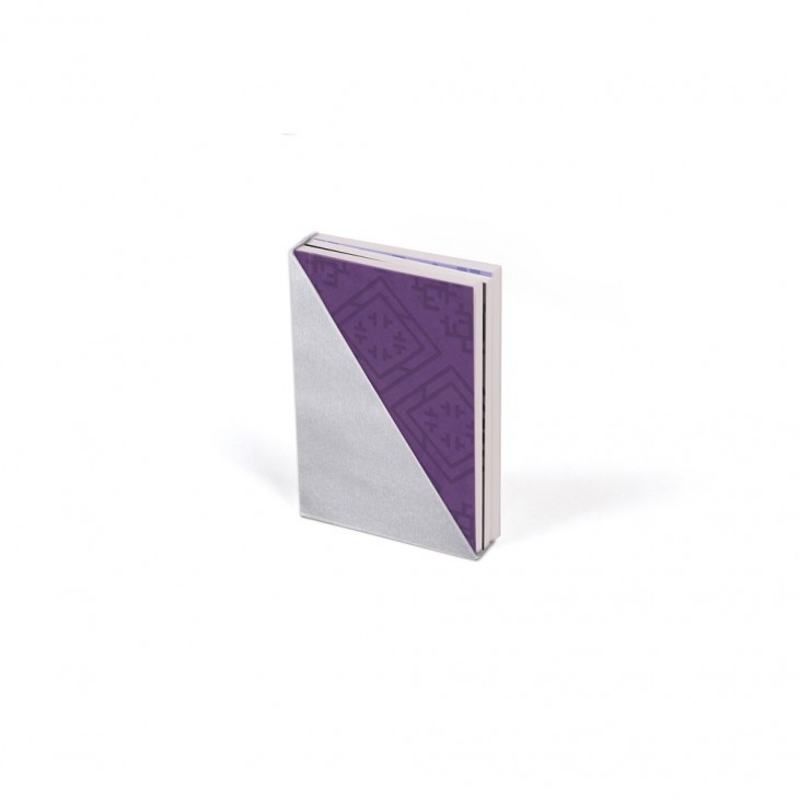 Aïda, Set of 3 Notebooks in Holder, 8.5x12cm, 32 Sheets, Plain, Leatherette Soft Cover.