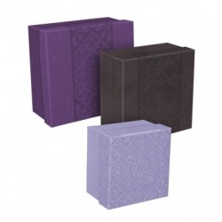 Aïda, Set of 3 Nested Squared Boxes, 25x25x12cm, 20x20x11cm, 16x16x10cm, Leatherette Embossed Designs._1