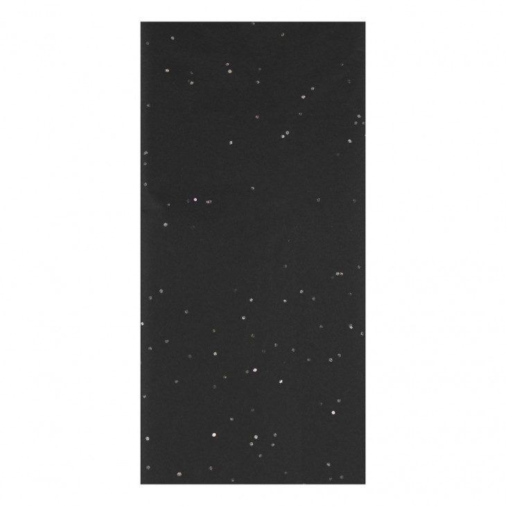 6 GLITTER TISSUE PAPER BLK 72. - Clairefontaine