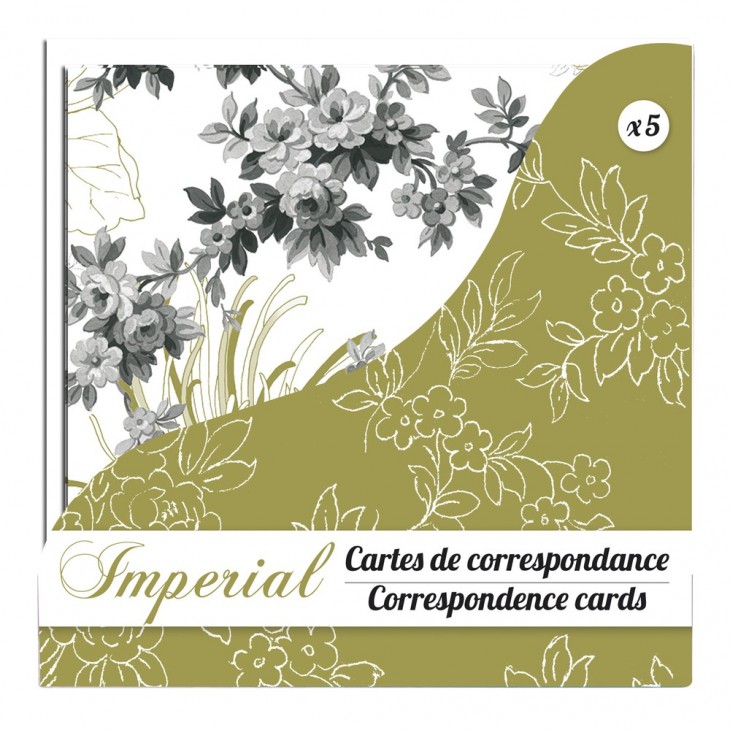 Impérial, Set de 5 cartes simples 135 x 135 + 5 enveloppes, ass.