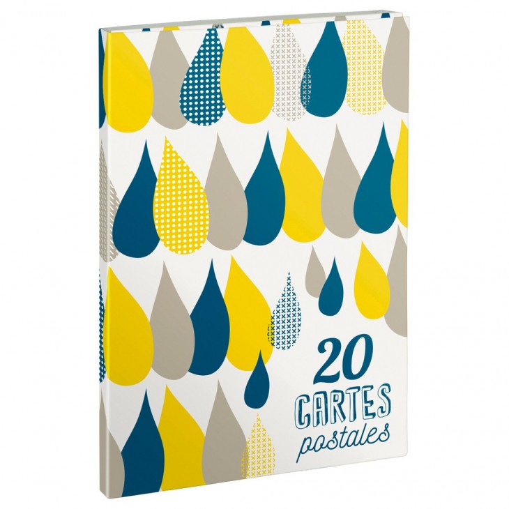 3 GOUTTES DE PLUIE Bloc de 20 cartes postales 10 x 1 x 14,5 cm.