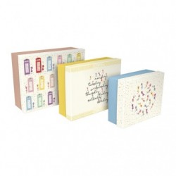 Nina 3, Set de 3 boites rectangulaires 44 x 34 x 16 cm, 38 x 31 x 13 cm et 32 x 26 x 12 cm.