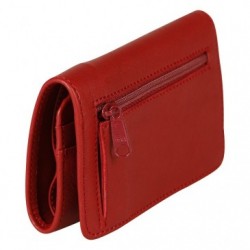 RUBY LEATHER Small wallet 11,5x2x8 cm Red.