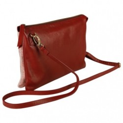 RUBY LEATH&SUEDE DUO bag 27x19 cm Shiny red._1