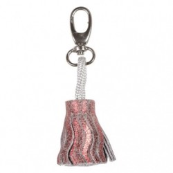 RUBY SUEDE Key ring 4x2,5 cm Shiny red.